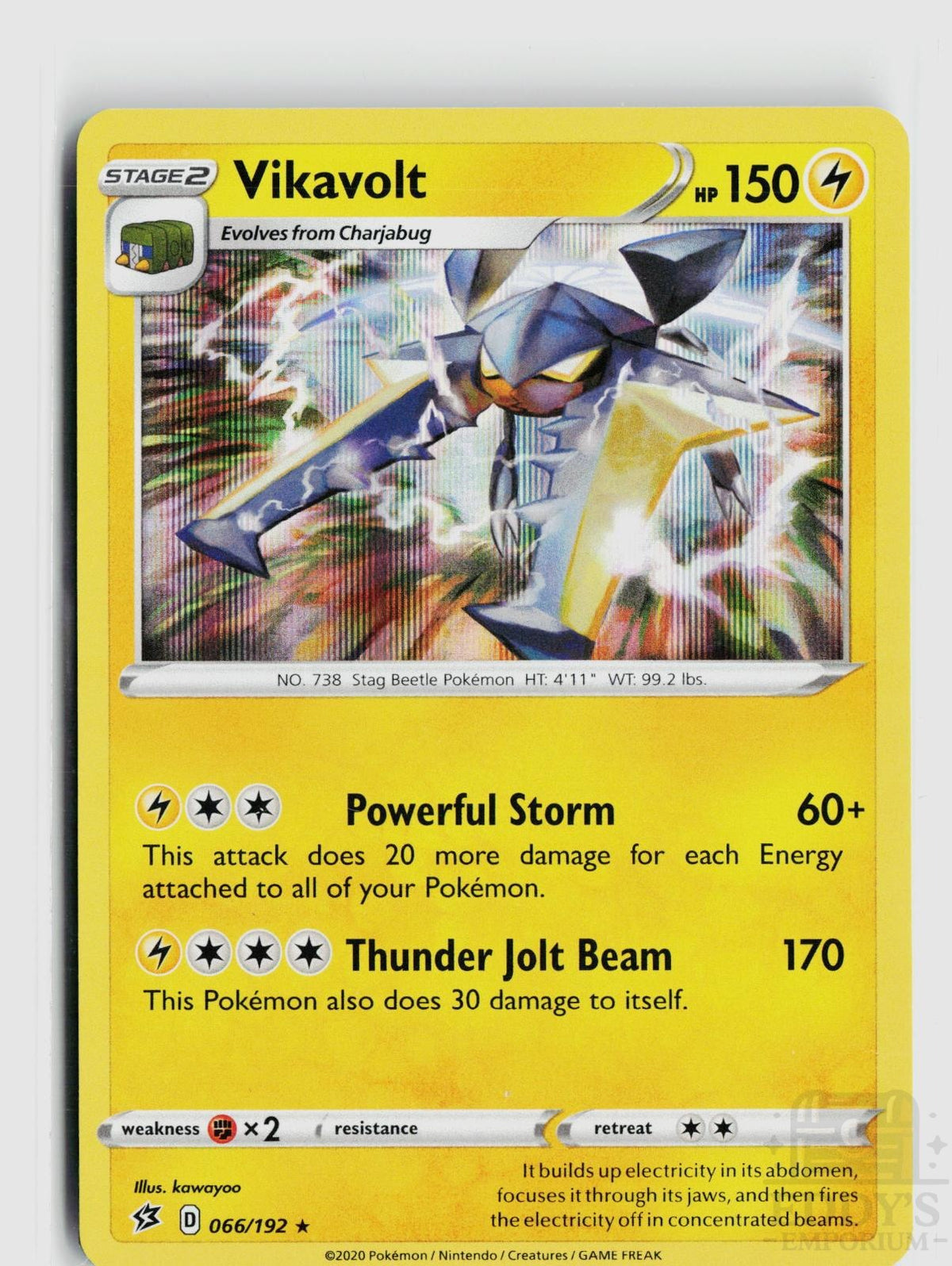 Vikavolt 066/192 Rebel Clash Pokemon Holo Rare NM