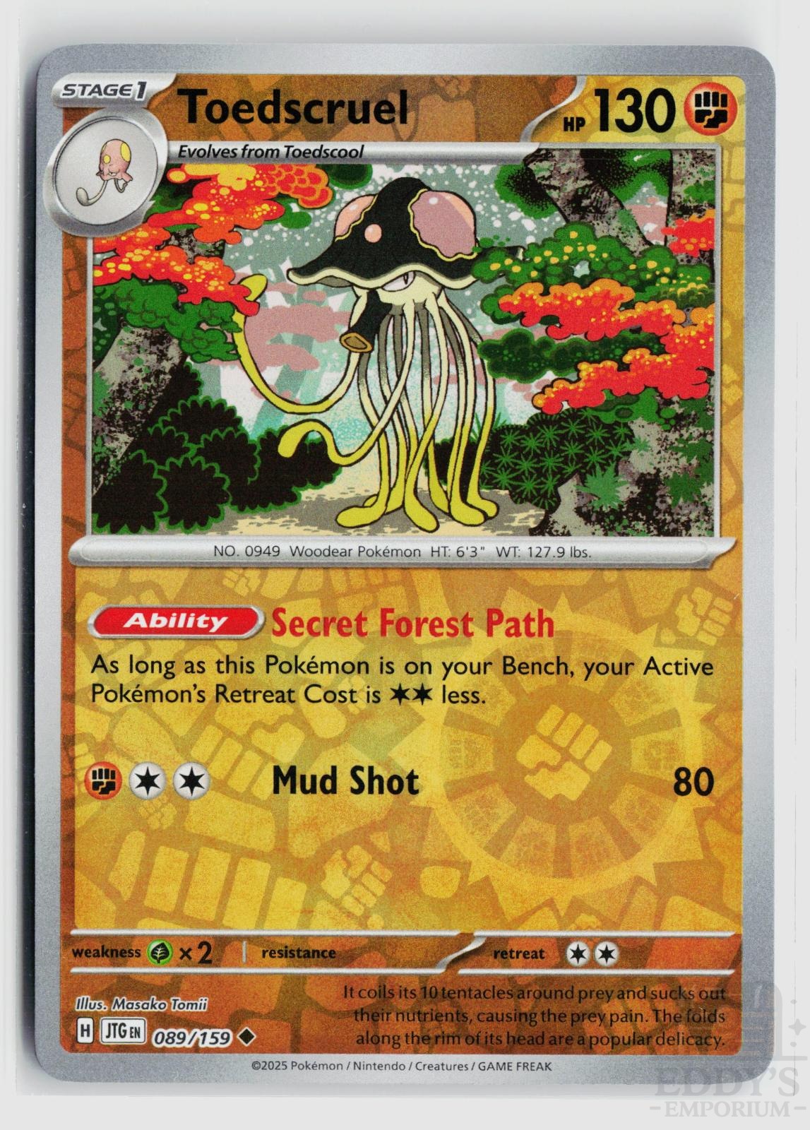 Toedscruel 089/159 Journey Together Pokemon Reverse Holo Uncommon NM