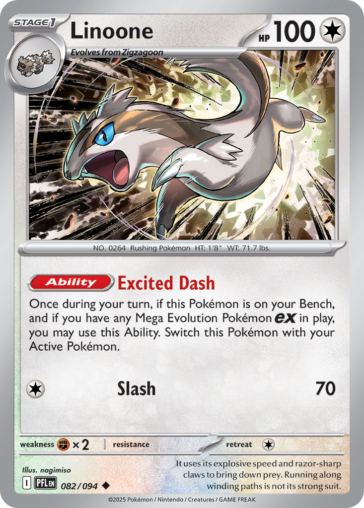 Linoone 082/094 Phantasmal Flames Pokemon Reverse Holo