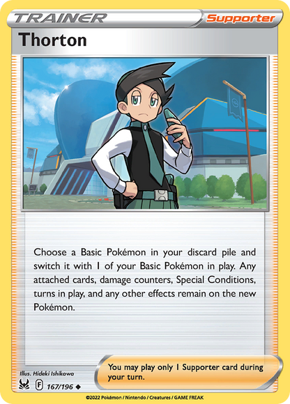 Thorton 167/196 Lost Origin Pokemon Reverse Holo Uncommon NM