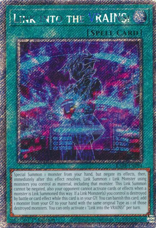 Link into the VRAINS! (Platinum Secret Rare) RA04-EN294 Quarter Century Stampede Yu-Gi-Oh 1st Edition NM