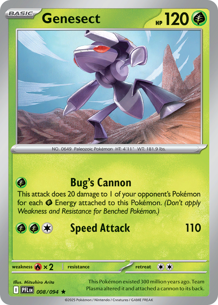 Genesect 008/094 Phantasmal Flames Pokemon Holo