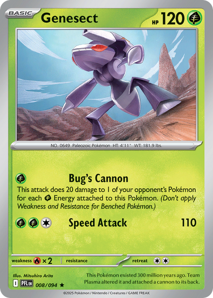 Genesect 008/094 Phantasmal Flames Pokemon Holo