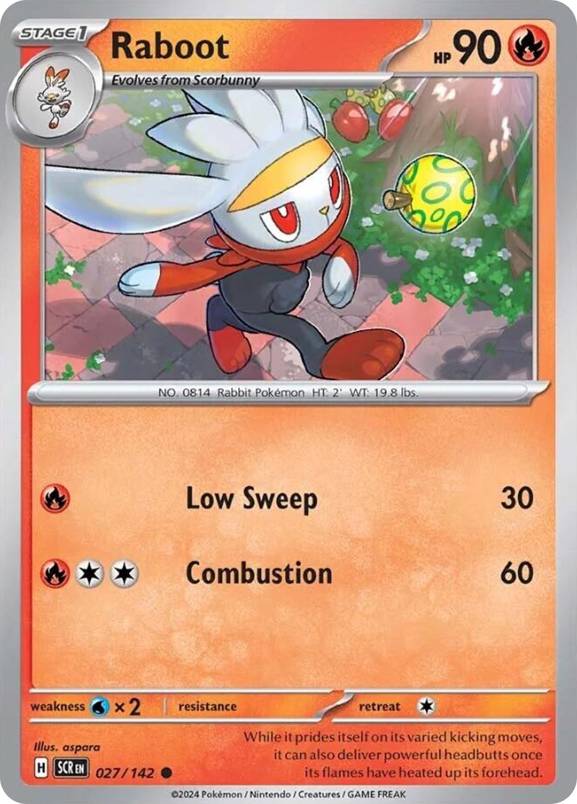 Raboot 027/142 Stellar Crown Pokemon Reverse Holo Common NM