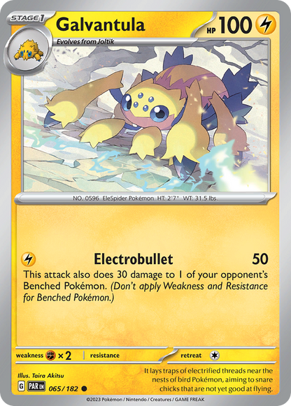 Galvantula 065/182 Paradox Rift Pokemon Reverse Holo Common NM