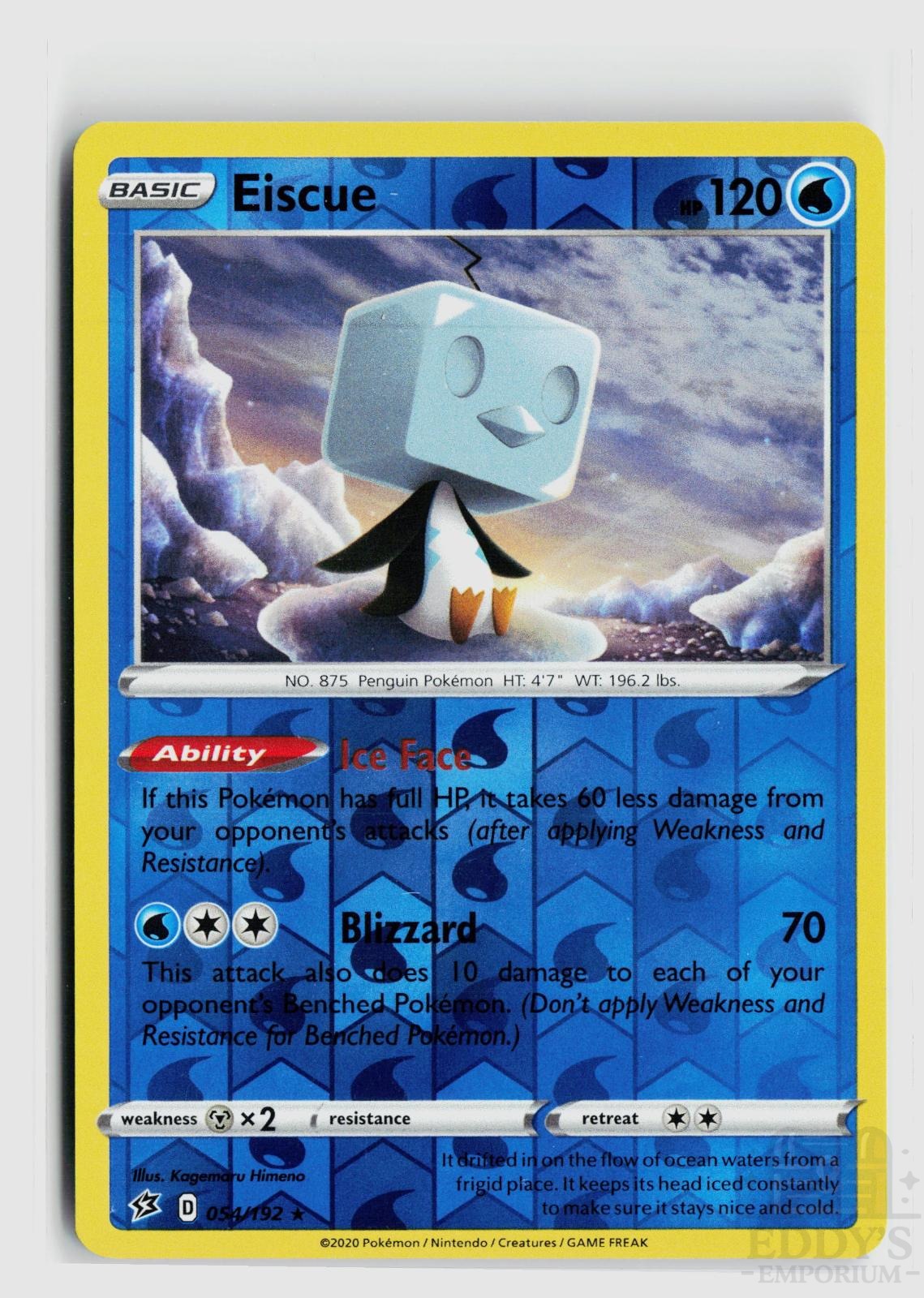 Eiscue 054/192 Rebel Clash Pokemon Reverse Holo Rare NM