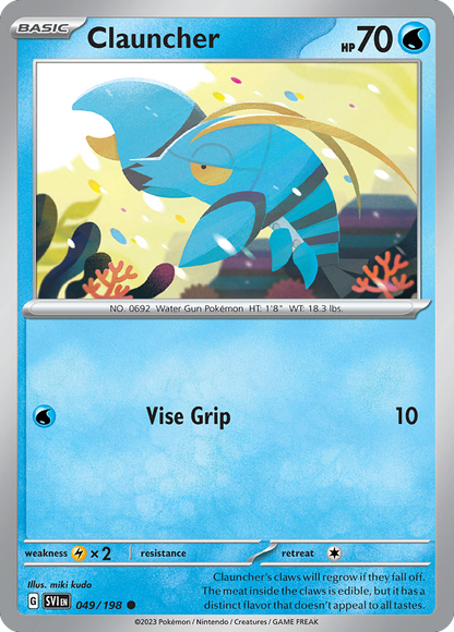 Clauncher 049/198 Scarlet & Violet Pokemon Reverse Holo