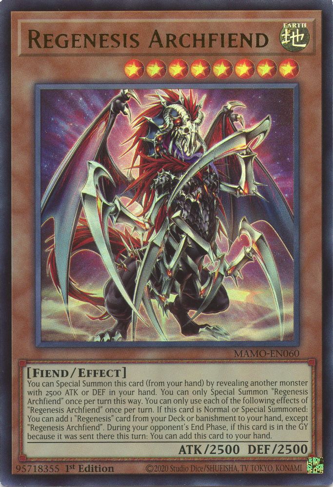 Regenesis Archfiend MAMO-EN060 Magnificent Monsters Yu-Gi-Oh 1st Edition NM