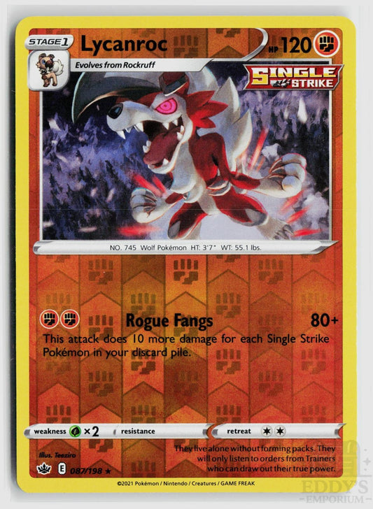 Lycanroc 087/198 Chilling Reign Pokemon Reverse Holo