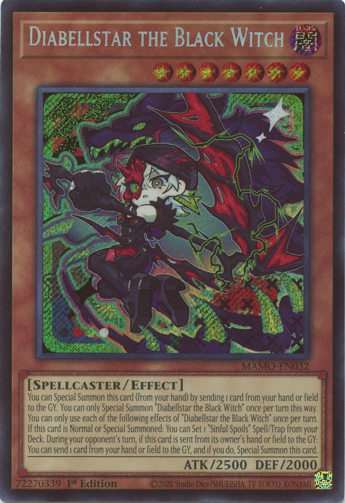 Diabellstar the Black Witch (Secret Rare) MAMO-EN032 Magnificent Monsters Yu-Gi-Oh 1st Edition NM