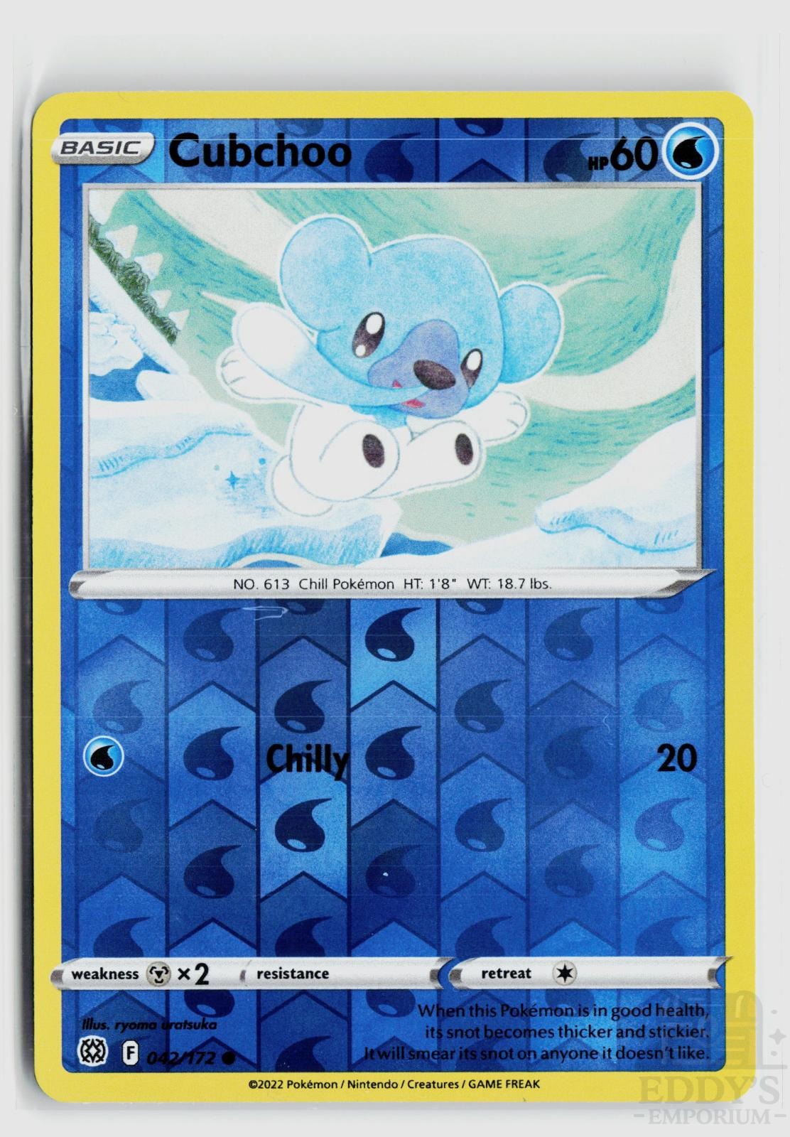 Cubchoo 042/172 Brilliant Stars Pokemon Reverse Holo Common NM