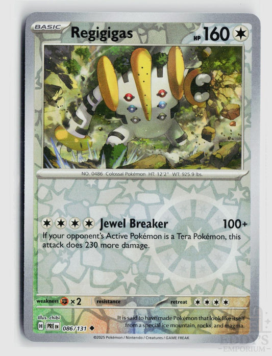 Regigigas 086/131 Prismatic Evolutions Pokemon Reverse Holo