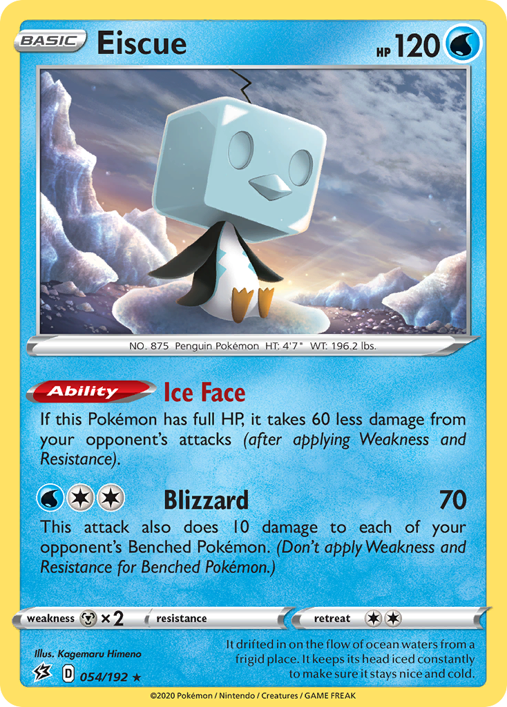 Eiscue 054/192 Rebel Clash Pokemon Holo Rare NM