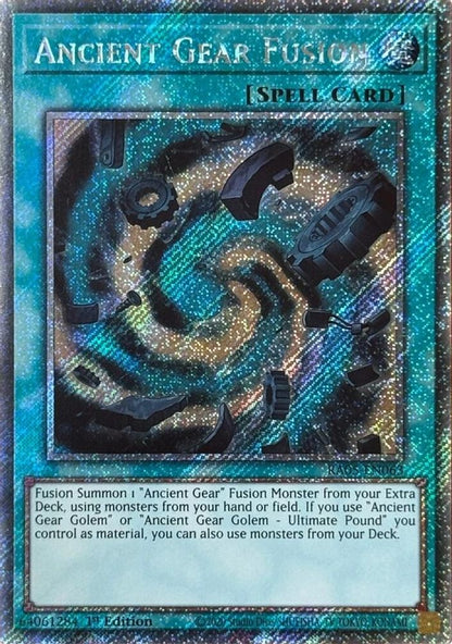 Ancient Gear Fusion (Platinum Secret Rare) RA05-EN063 Rarity Collection 5 Yu-Gi-Oh 1st Edition NM