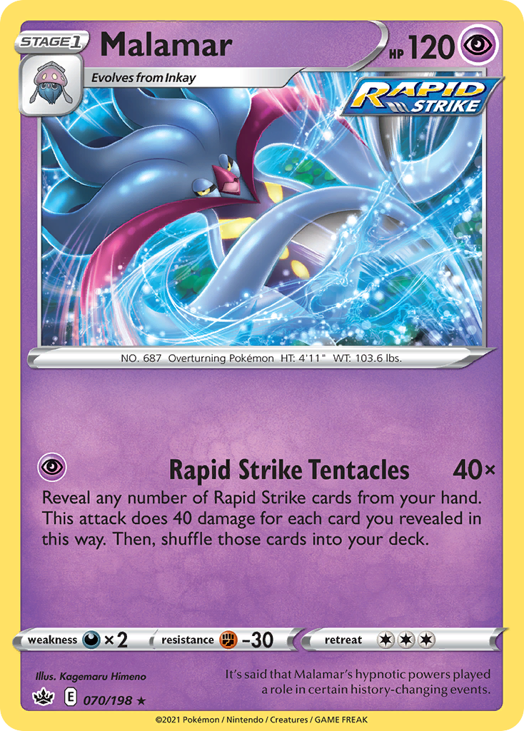 Malamar 070/198 Chilling Reign Pokemon Reverse Holo Rare NM