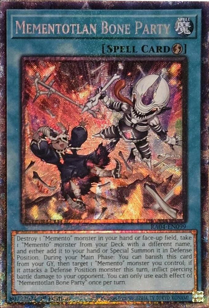 Mementotlan Bone Party (PCR) RA04-EN099 Quarter Century Stampede Yu-Gi-Oh 1st Edition NM