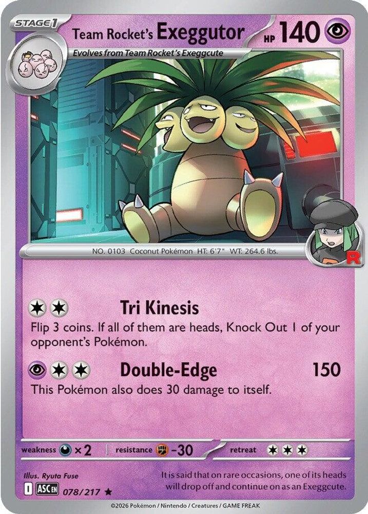 Team Rocket's exeggutor 078/217 Ascended Heroes Pokemon Holo Rare NM