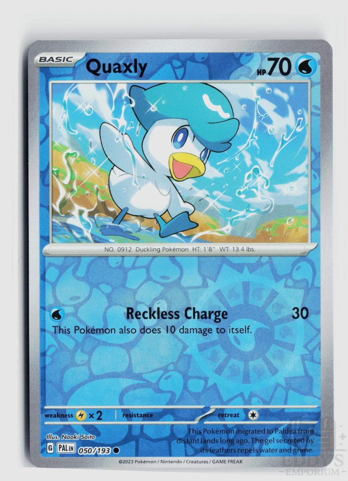 Quaxly 050/193 Paldea Evolved Pokemon Reverse Holo Common NM