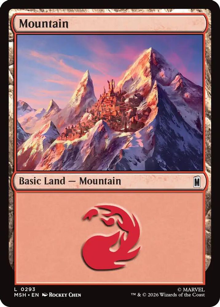 Mountain (0293) 293 Marvel Super Heroes Magic: The Gathering Foil