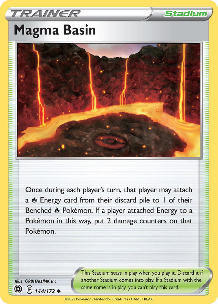 Magma Basin 144/172 Brilliant Stars Pokemon Reverse Holo Uncommon NM