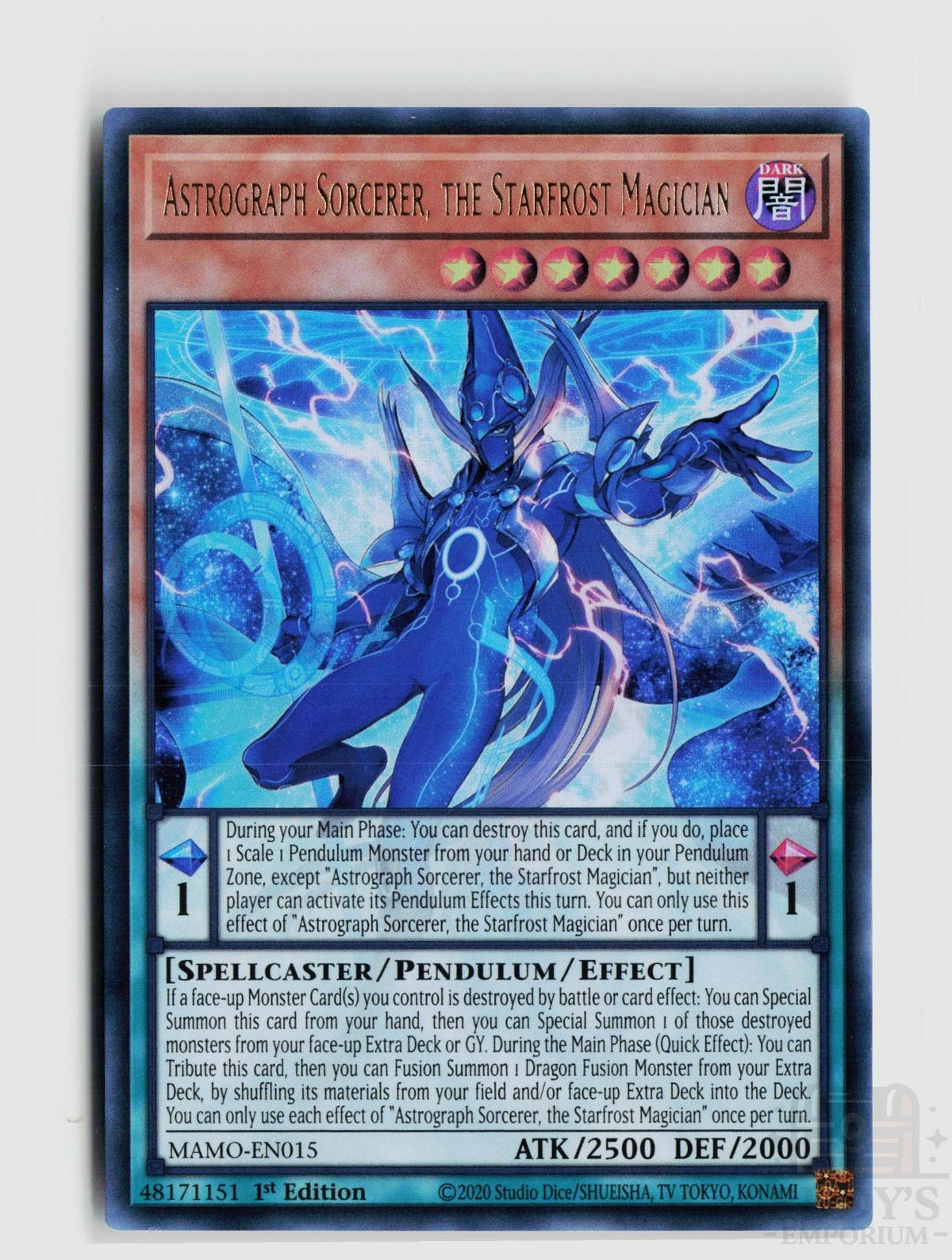 Astrograph Sorcerer, the Starfrost Magician MAMO-EN015 Magnificent Monsters Yu-Gi-Oh 1st Edition NM