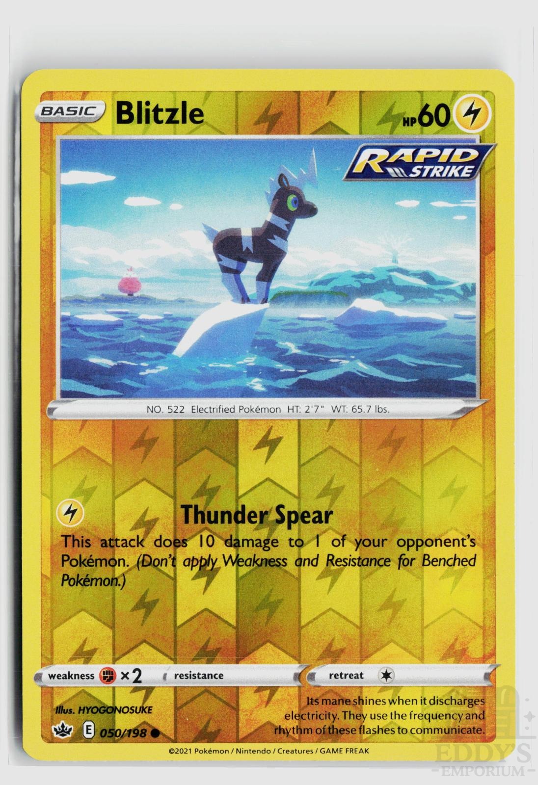 Blitzle 050/198 Chilling Reign Pokemon Reverse Holo Common NM