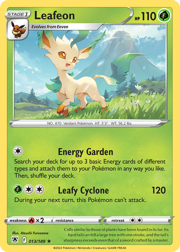 Leafeon 013/189 Astral Radiance Pokemon Reverse Holo Rare NM