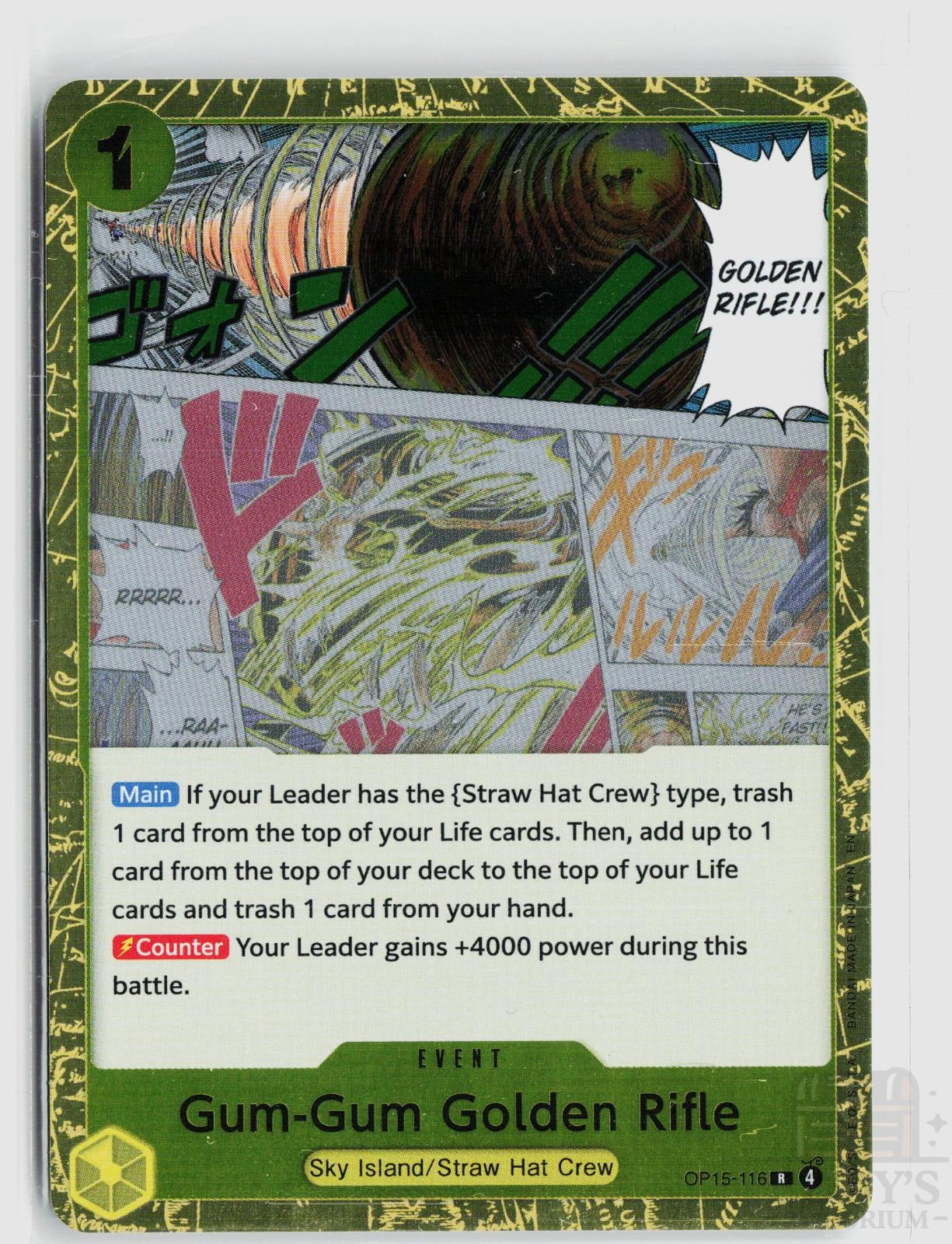 Gum-Gum Golden Rifle OP15-116 Adventure on Kami's Island One Piece Foil Rare