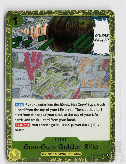 Gum-Gum Golden Rifle OP15-116 Adventure on Kami's Island One Piece Foil Rare