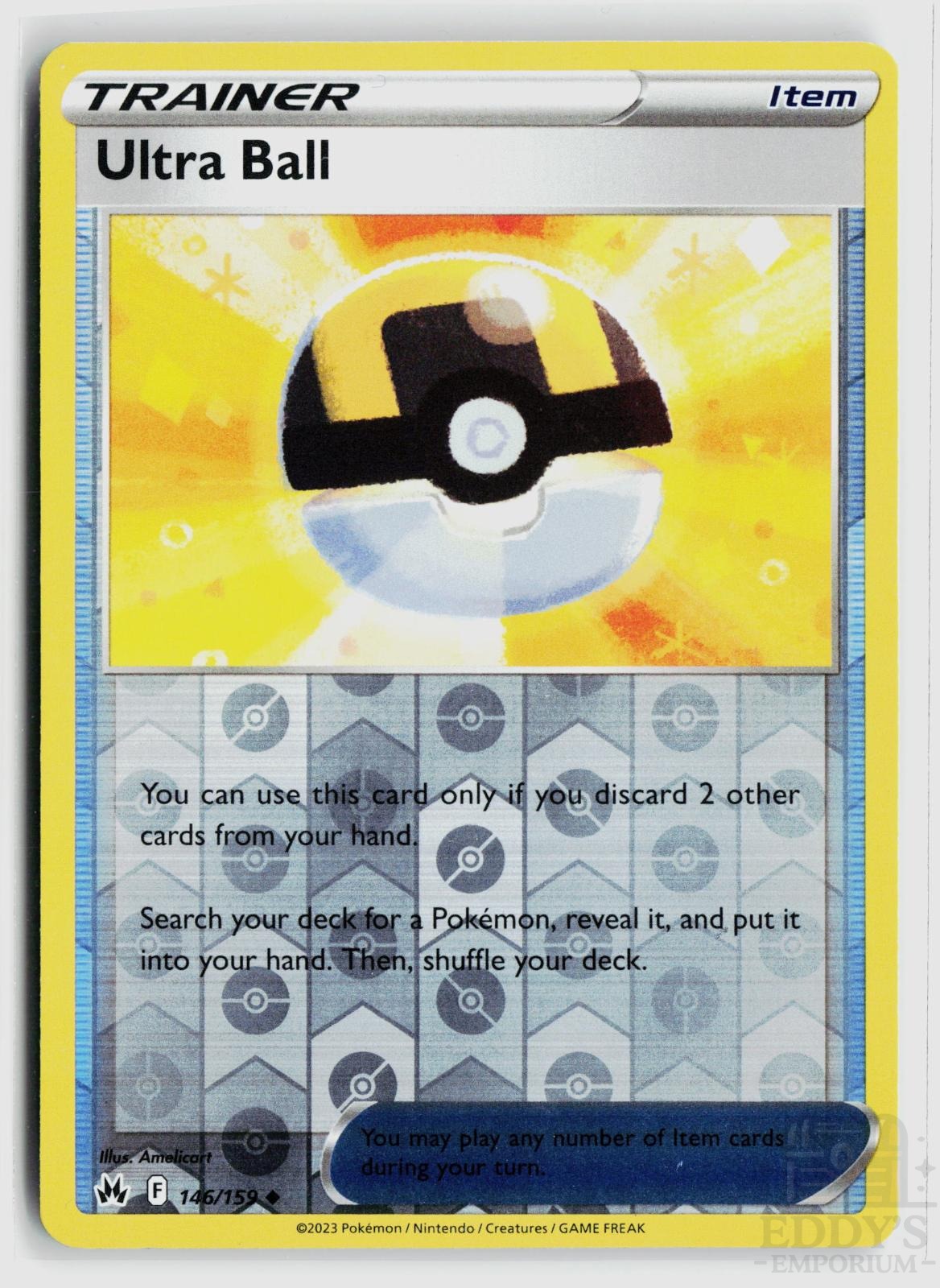 Ultra Ball 146/159 Crown Zenith Pokemon Reverse Holo Uncommon NM