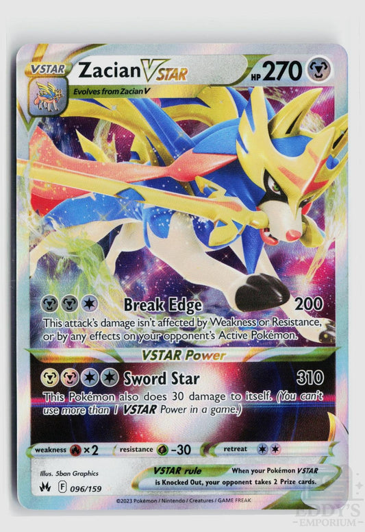 Zacian VSTAR 096/159 Crown Zenith Pokemon Holo VSTAR Rare