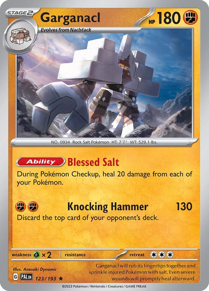 Garganacl 123/193 Paldea Evolved Pokemon Reverse Holo Rare NM