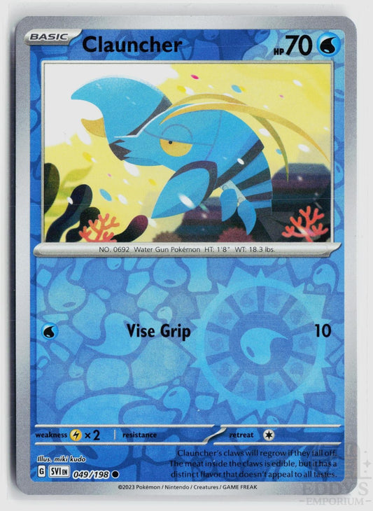 Clauncher 049/198 Scarlet & Violet Pokemon Reverse Holo