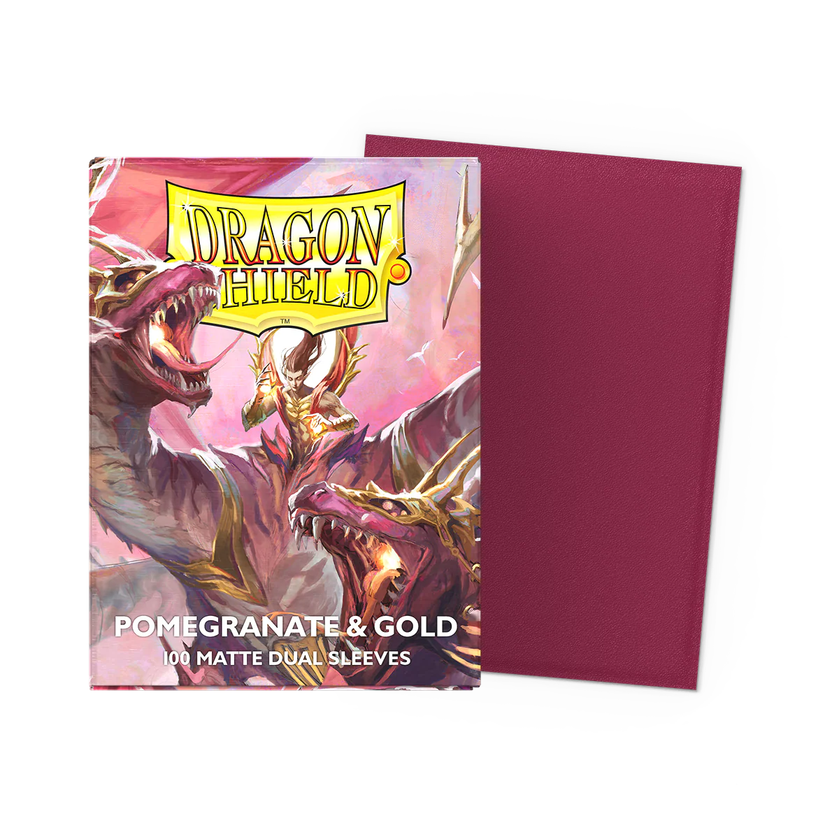 Dragon Shield - Standard Size Matte Sleeves 100pk - Pomegranate & Gold