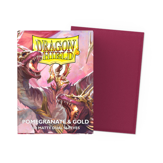 Dragon Shield - Standard Size Matte Sleeves 100pk - Pomegranate & Gold