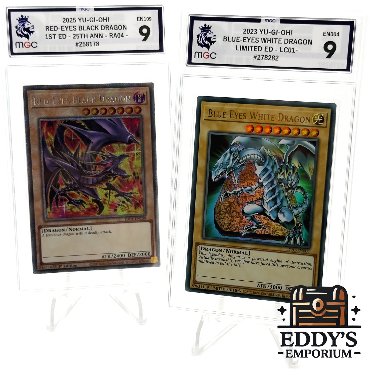 Red Eyes Black Dragon EN109 & Blue-Eyes White Dragon EN004 - MGC 9 Bundle