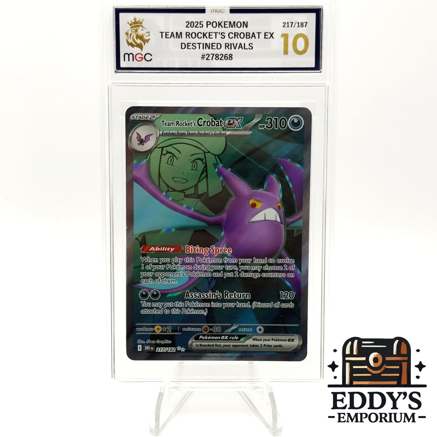Team Rocket's Crobat Ex - 217/182 - Full Art - Destined Rivals - MGC 10