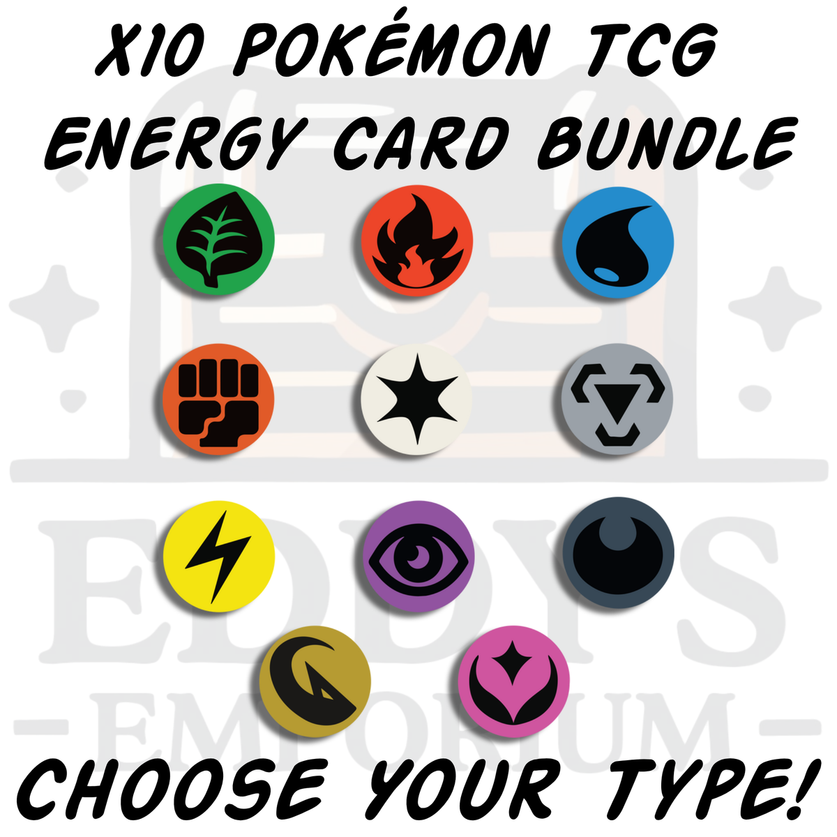 x10 Pokémon TCG Energy Card Bundle - Choose Your Type! - NM Mixed Eras