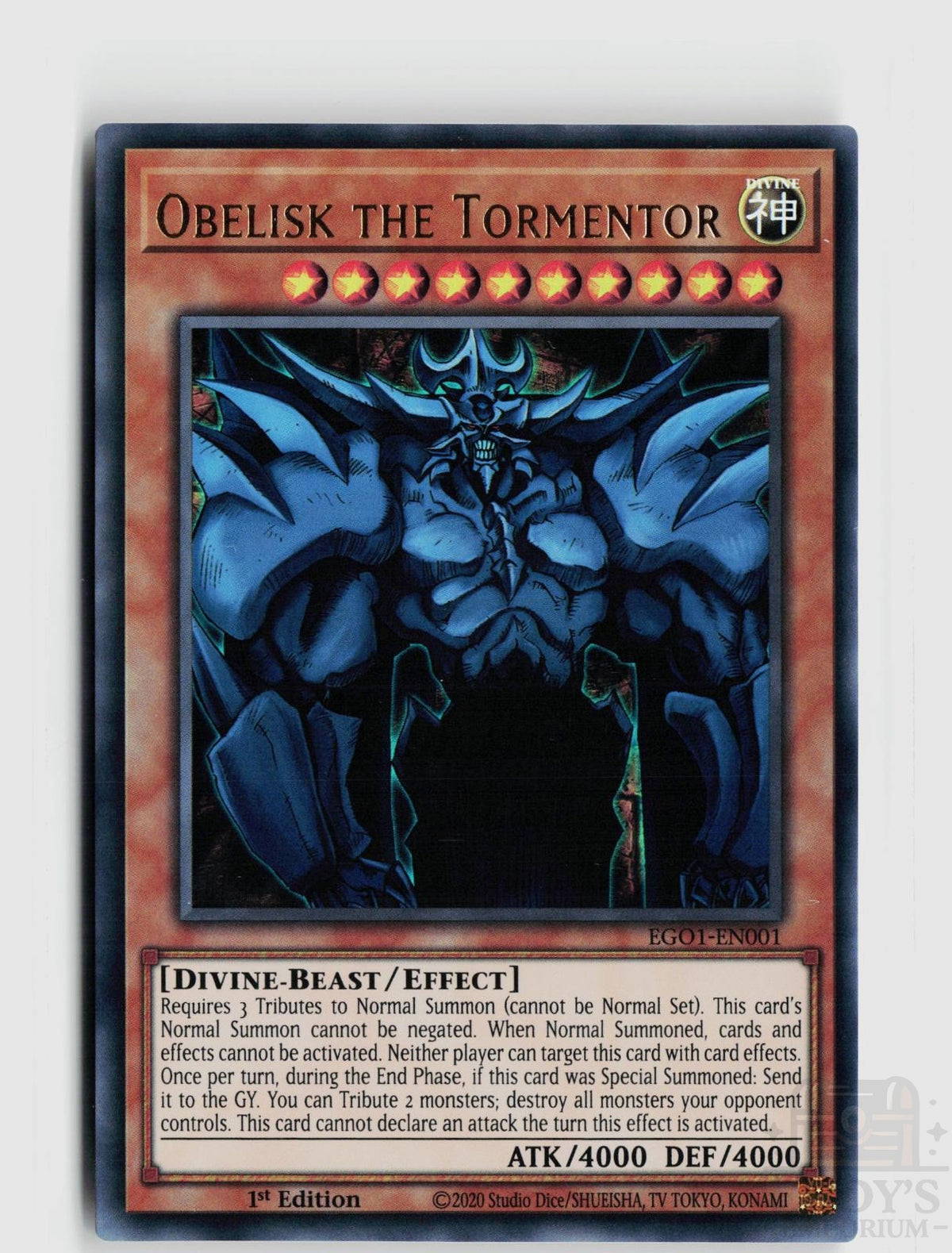 Obelisk the Tormentor EGO1-EN001 Yu-Gi-Oh Egyptian God Deck: Obelisk the Tormentor