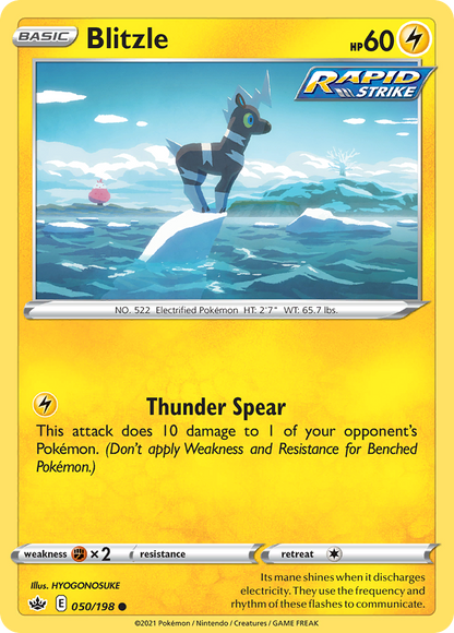 Blitzle 050/198 Chilling Reign Pokemon Reverse Holo Common NM