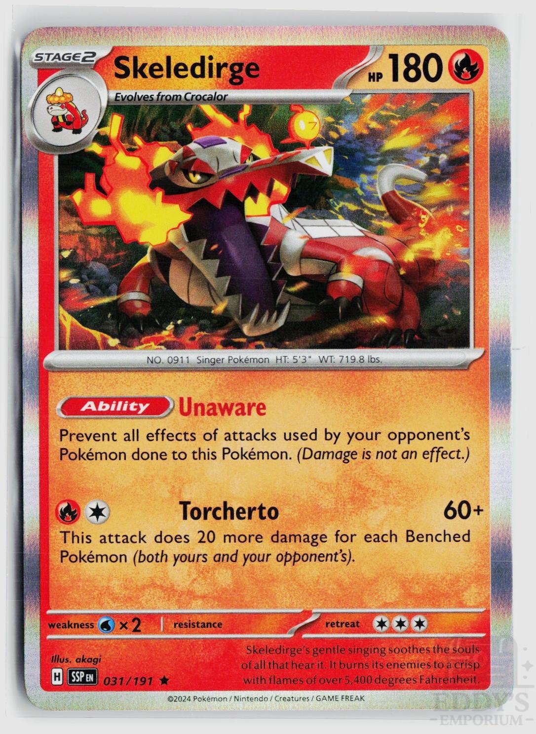 Skeledirge 031/191 Surging Sparks Pokemon Holo