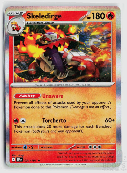 Skeledirge 031/191 Surging Sparks Pokemon Holo