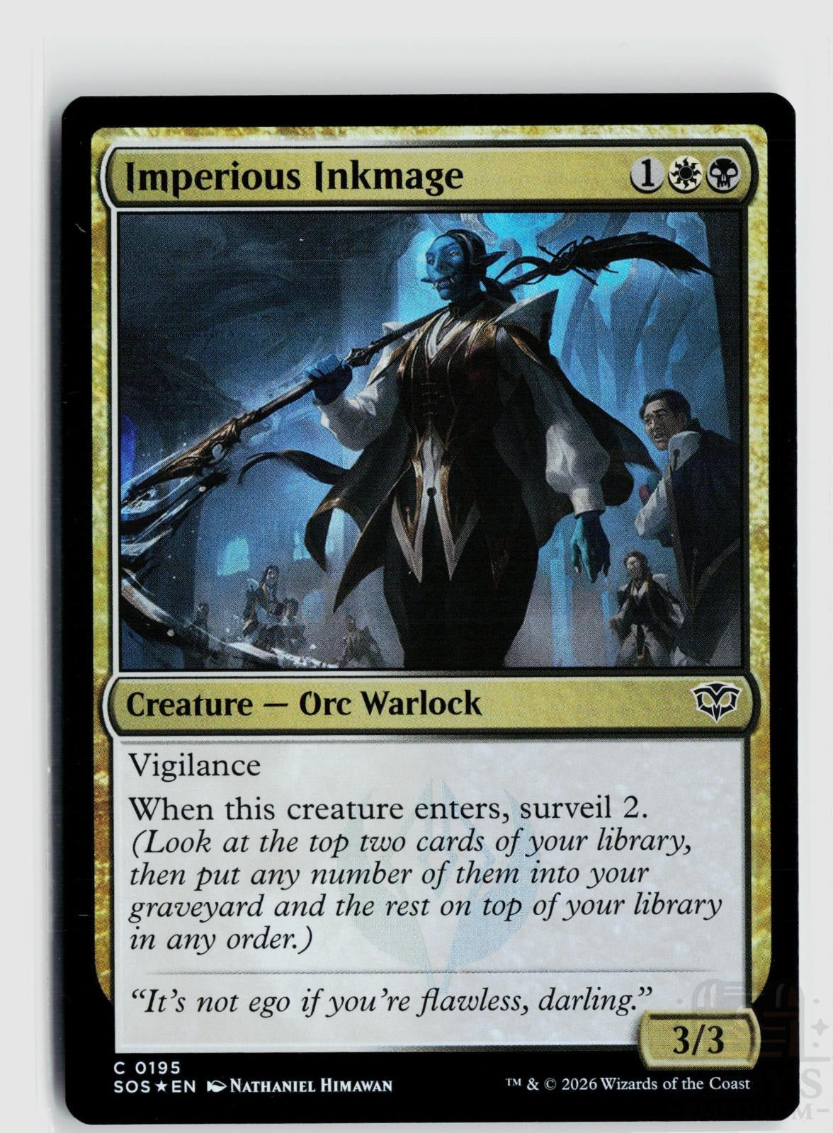 Imperious Inkmage 195 Secrets of Strixhaven Magic: The Gathering Foil Common