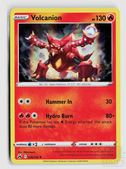 Volcanion 026/159 Crown Zenith Pokemon Holo Rare NM