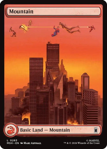 Mountain (0283) 283 Marvel Super Heroes Magic: The Gathering Foil