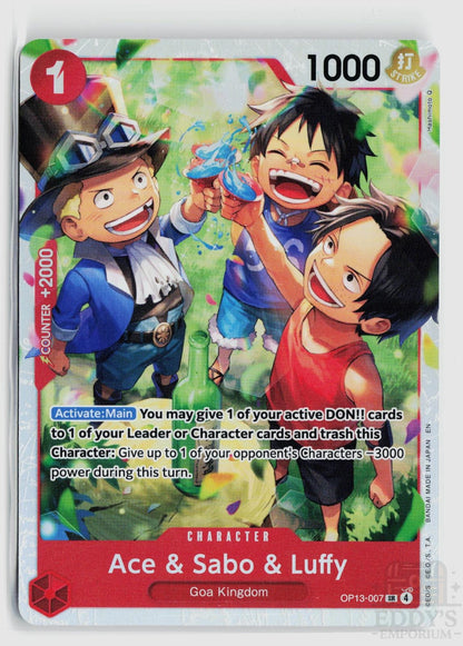 Ace & Sabo & Luffy OP13-007 Carrying On His Will One Piece Foil Super Rare