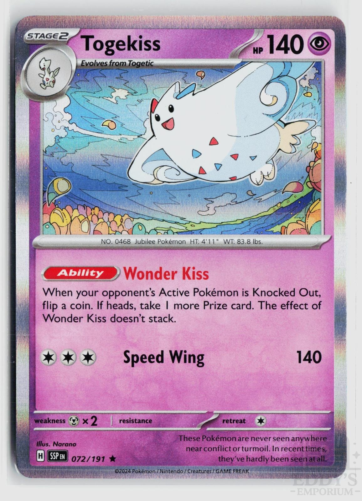Togekiss 072/191 Surging Sparks Pokemon Holo Rare NM