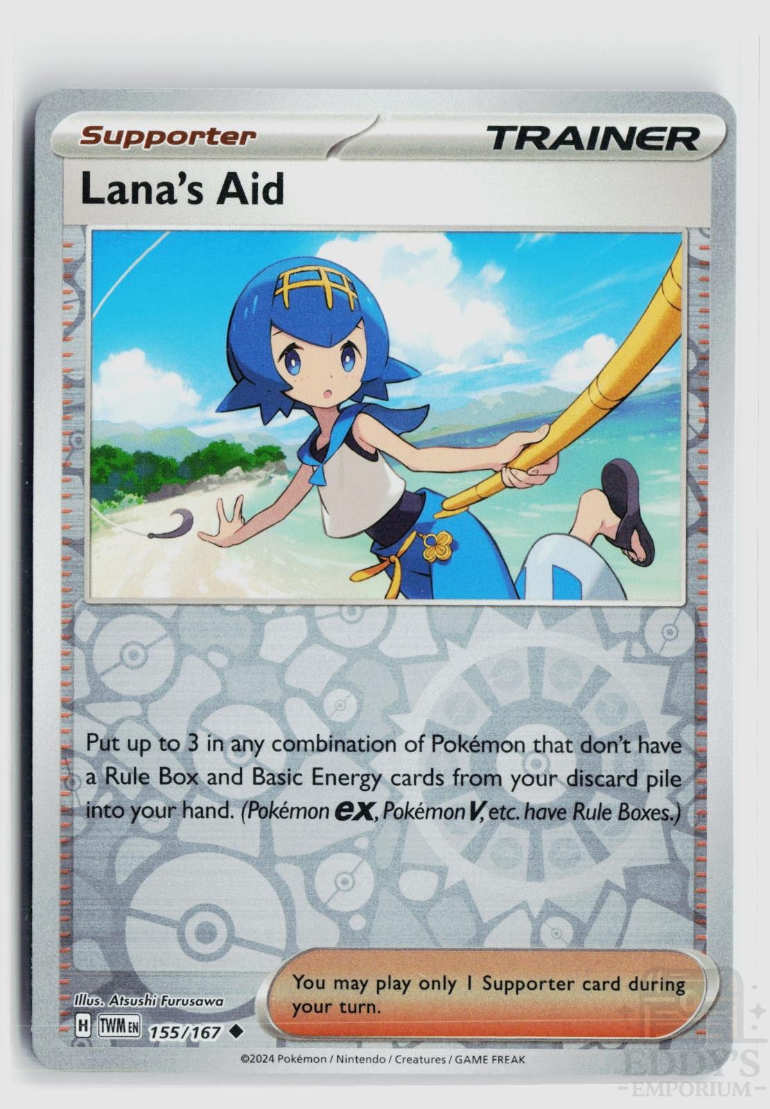 Lana's Aid 155/167 Twilight Masquerade Pokemon Reverse Holo Uncommon NM