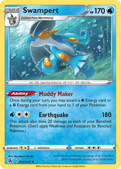 Swampert 064/264 Fusion Strike Pokemon Holo Rare NM