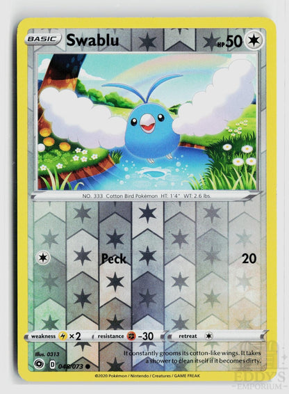 Swablu 048/073 Champion's Path Pokemon Reverse Holo Common NM